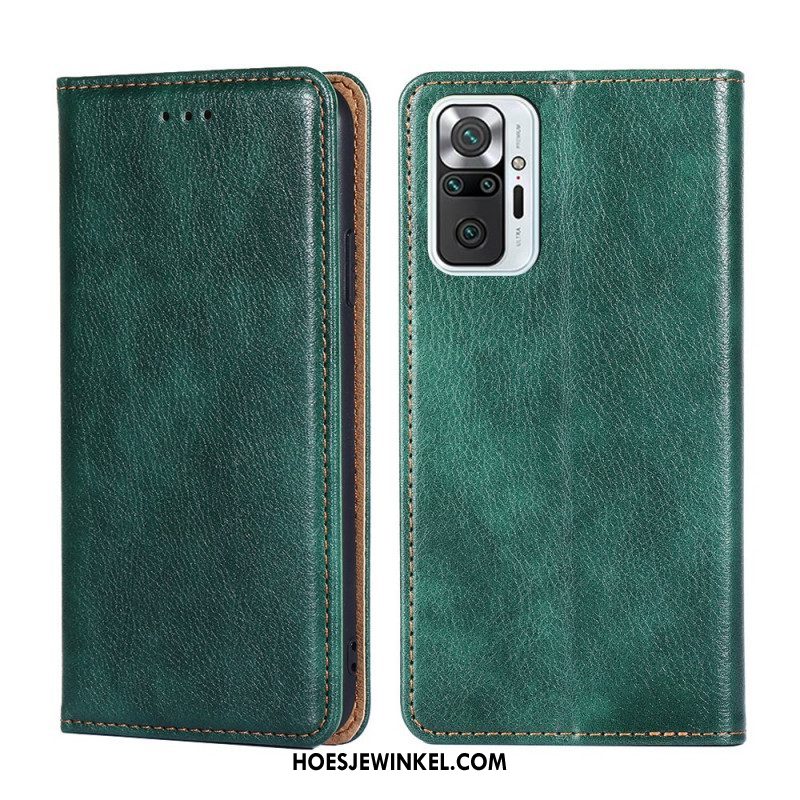 Bescherming Hoesje voor Xiaomi Redmi Note 10 Pro Folio-hoesje Vintage Lederen Stijl