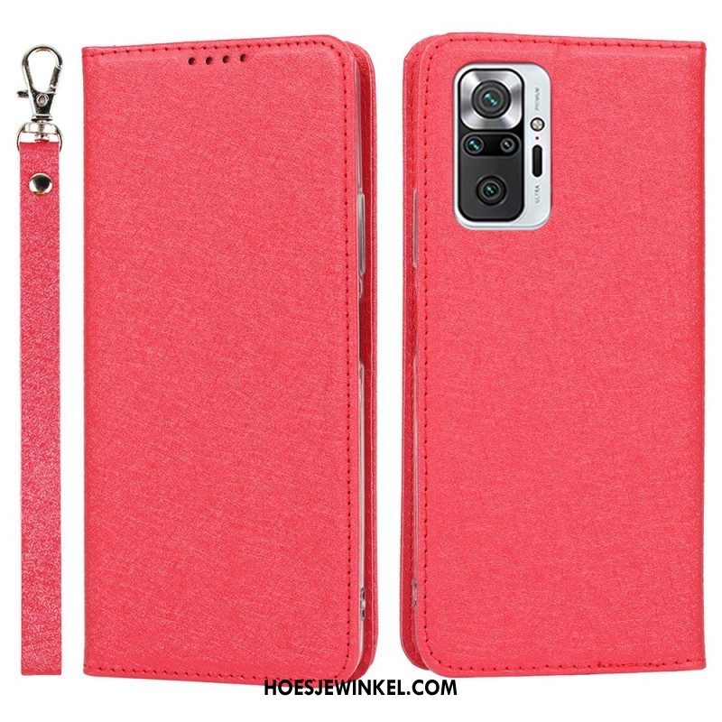 Bescherming Hoesje voor Xiaomi Redmi Note 10 Pro Folio-hoesje Zachte Lederen Stijl Met Riem