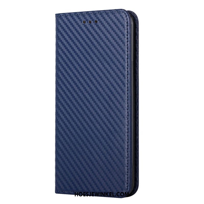 Bescherming Hoesje voor Xiaomi Redmi Note 10 Pro Met Ketting Folio-hoesje Band Van Koolstofvezel