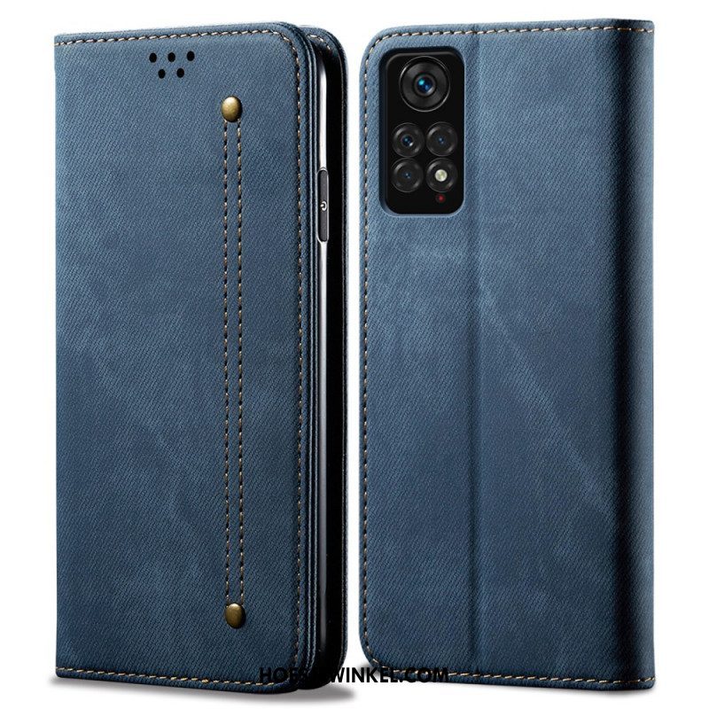 Bescherming Hoesje voor Xiaomi Redmi Note 11 Pro / 11 Pro 5G Folio-hoesje Spijkerstof