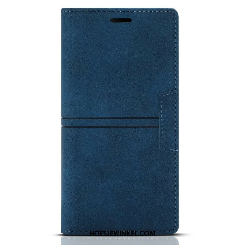 Bescherming Hoesje voor iPhone 13 Mini Folio-hoesje Stijl Lederen Stiksels Magnetische Sluiting