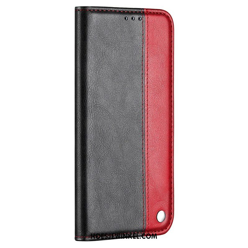 Bescherming Hoesje voor iPhone 13 Mini Folio-hoesje Tweekleurig Leereffect