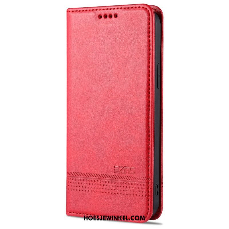 Bescherming Hoesje voor iPhone 13 Pro Folio-hoesje Azns Leerstyling