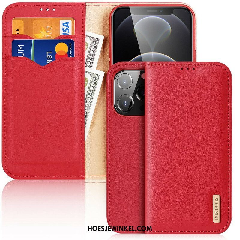 Bescherming Hoesje voor iPhone 13 Pro Folio-hoesje Dux Ducis Rfid-splitleer