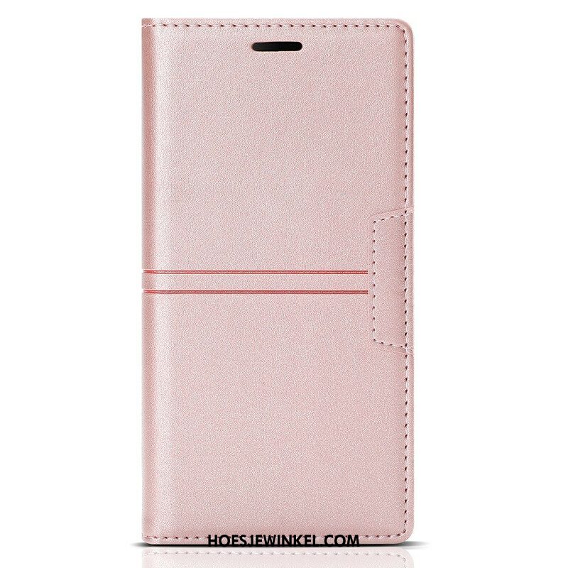 Bescherming Hoesje voor iPhone 13 Pro Folio-hoesje Stijl Lederen Stiksels Magnetische Sluiting