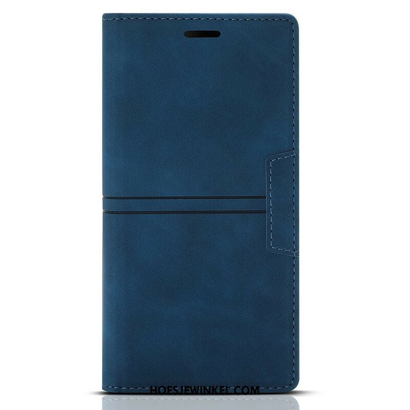 Bescherming Hoesje voor iPhone 13 Pro Max Folio-hoesje Stijl Lederen Stiksels Magnetische Sluiting