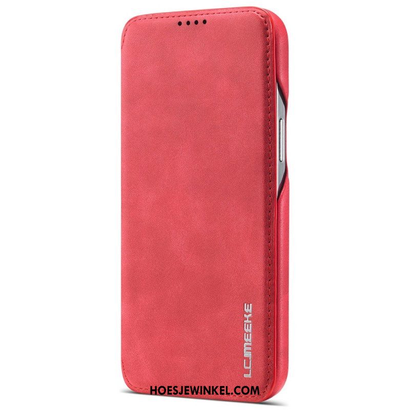 Bescherming Hoesje voor iPhone 14 Folio-hoesje Lc.imeeke Ledereffect