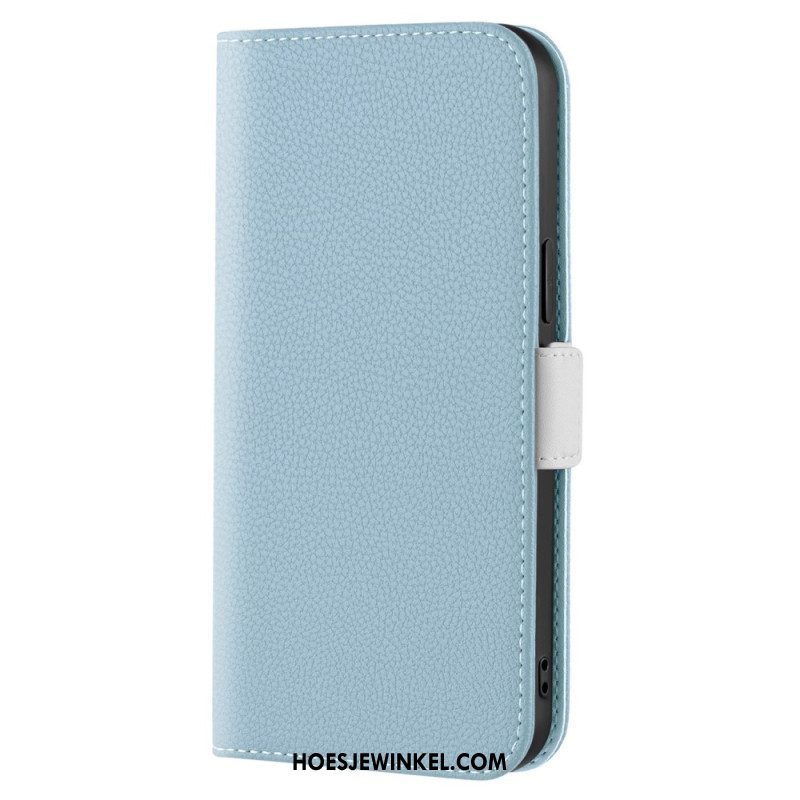 Bescherming Hoesje voor iPhone 14 Folio-hoesje Lychee Kunstleer