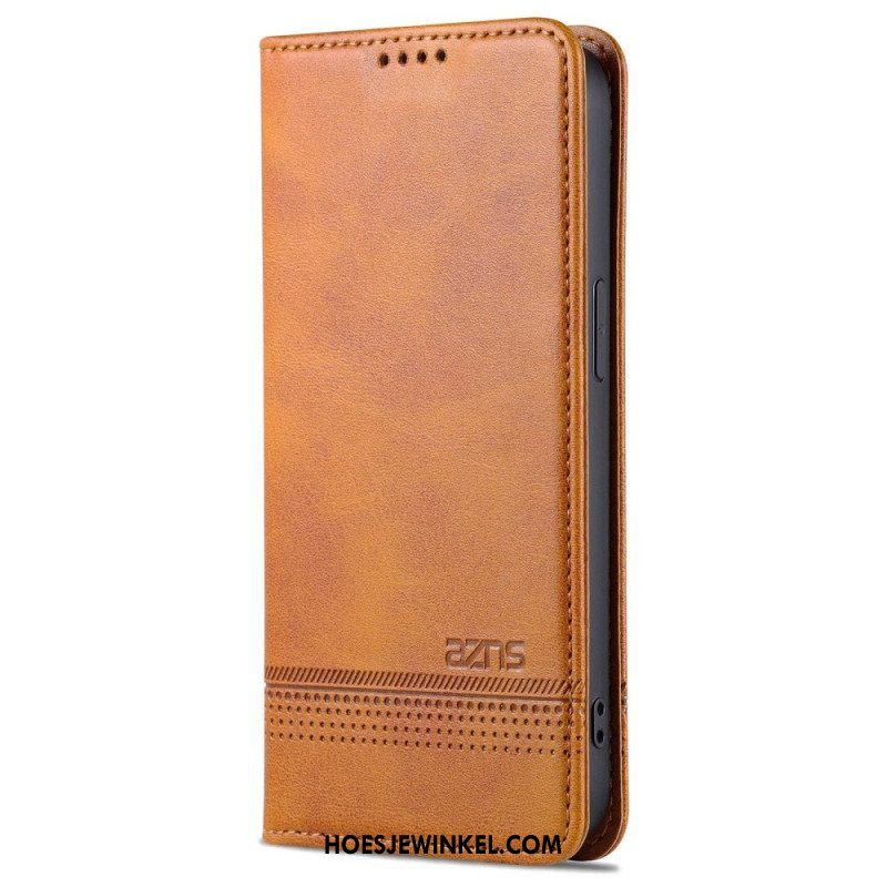 Bescherming Hoesje voor iPhone 14 Pro Folio-hoesje Azns Leerstyling