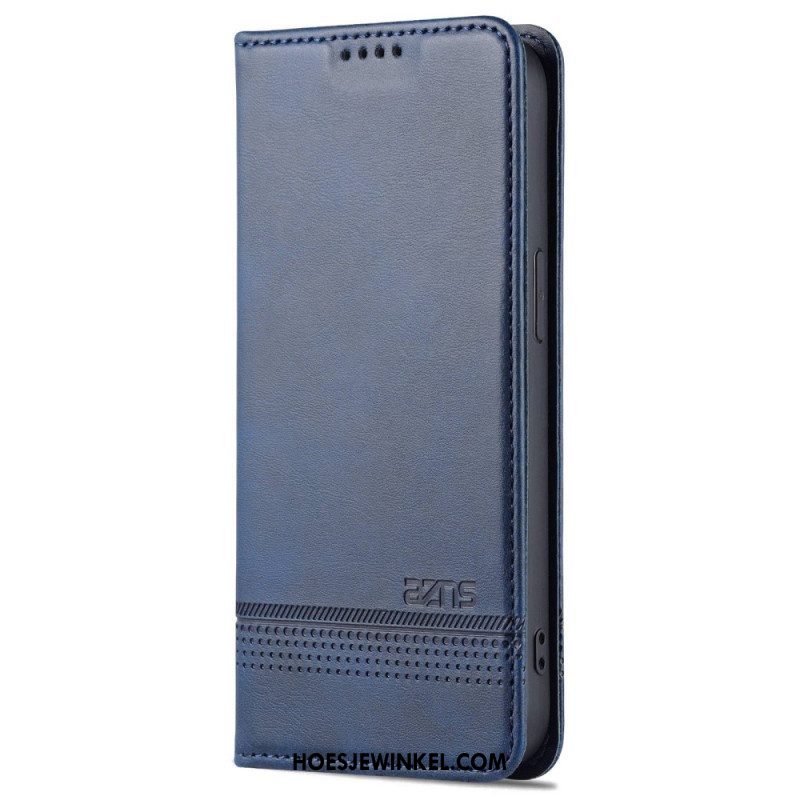 Bescherming Hoesje voor iPhone 14 Pro Folio-hoesje Azns Leerstyling