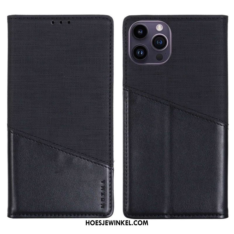 Bescherming Hoesje voor iPhone 14 Pro Folio-hoesje Rfid-canvasstijl