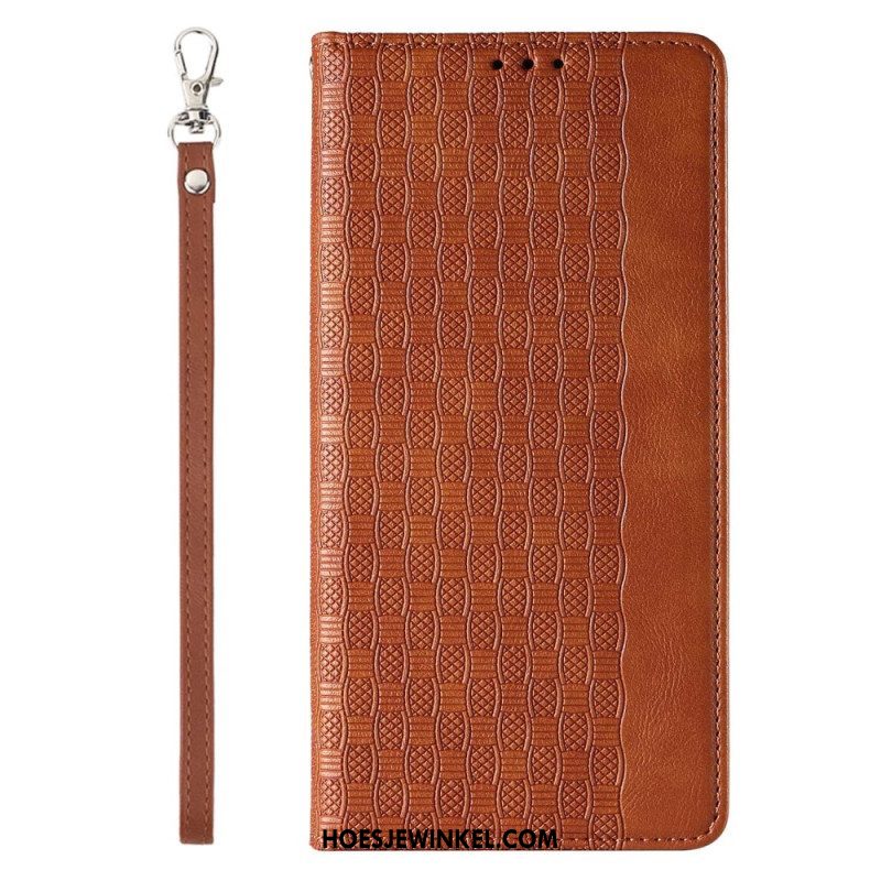 Bescherming Hoesje voor iPhone 14 Pro Met Ketting Folio-hoesje Vintage Bandjes