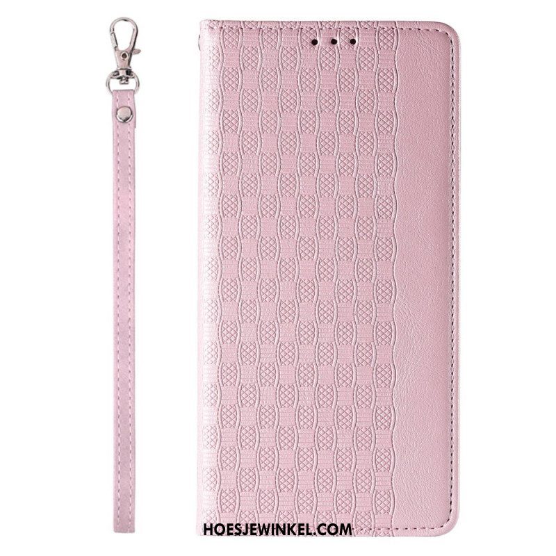 Bescherming Hoesje voor iPhone 14 Pro Met Ketting Folio-hoesje Vintage Bandjes