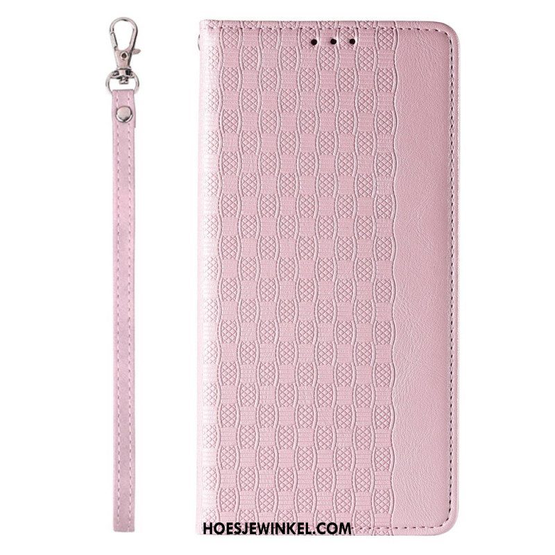 Bescherming Hoesje voor iPhone 14 Pro Met Ketting Folio-hoesje Vintage Bandjes