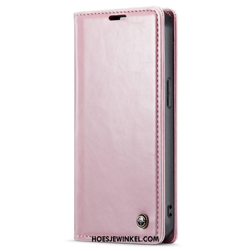 Bescherming Hoesje voor iPhone 15 Plus Folio-hoesje Caseme Gewaxt Kunstleer