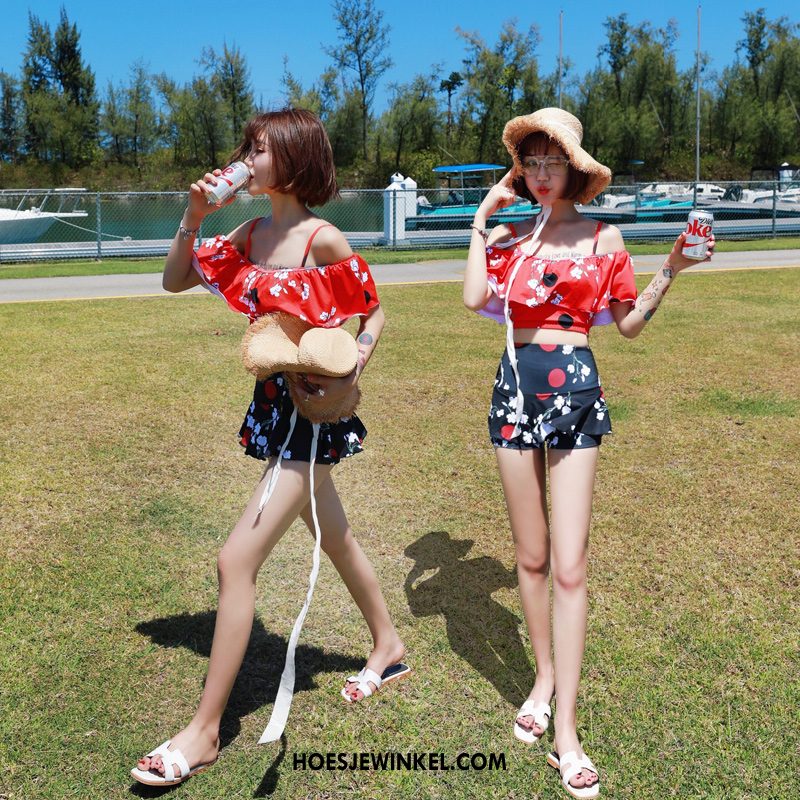 Bikini Dames Student Mini Vrouwen, Bikini Mesh Buik Bedekt Rot Marineblau