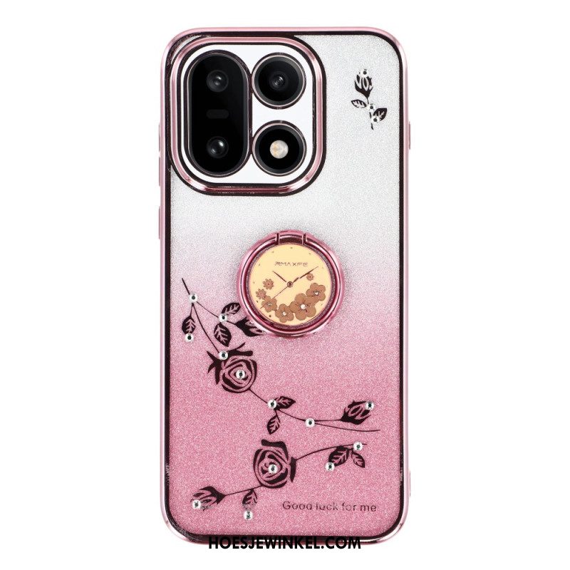Case Hoesje Oneplus 15 Telefoonhoesje Ringhouder En Glitterbloemenpatroon
