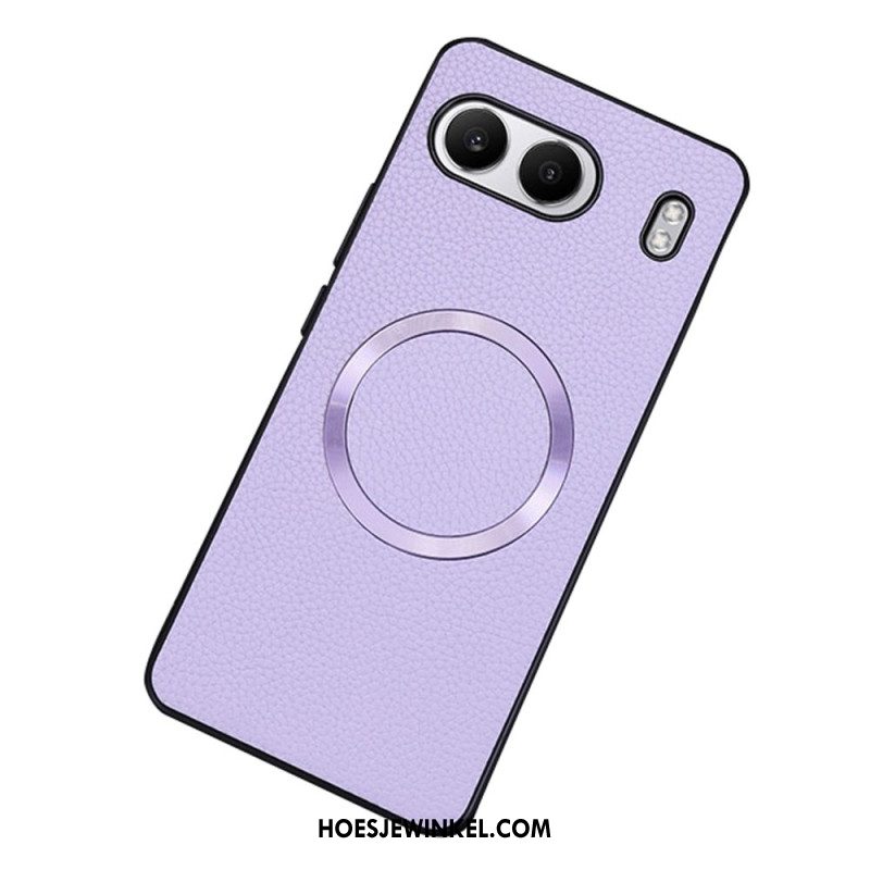 Case Hoesje Oneplus Nord 4 Telefoonhoesje Lychee Kunstleer Compatibel Met Magsafe