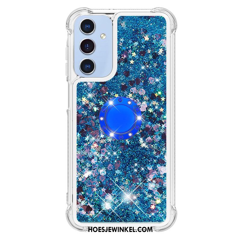 Case Hoesje Samsung Galaxy A15 5g Telefoonhoesje Steunring Met Vloeibare Glitter