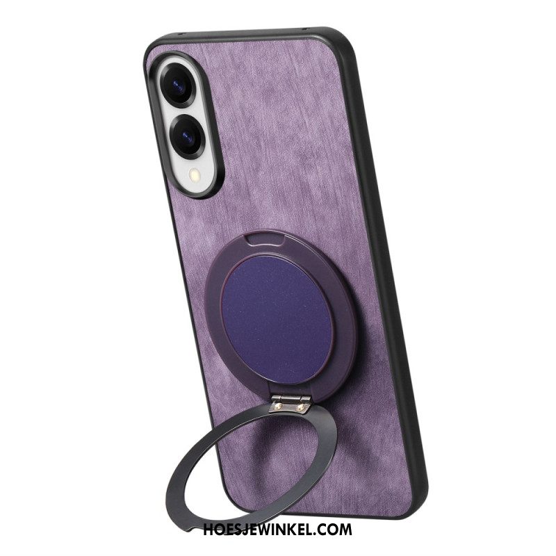 Case Hoesje Samsung Galaxy S25 5g Edge Telefoonhoesje Suède-effect Met Draaibare Standaard