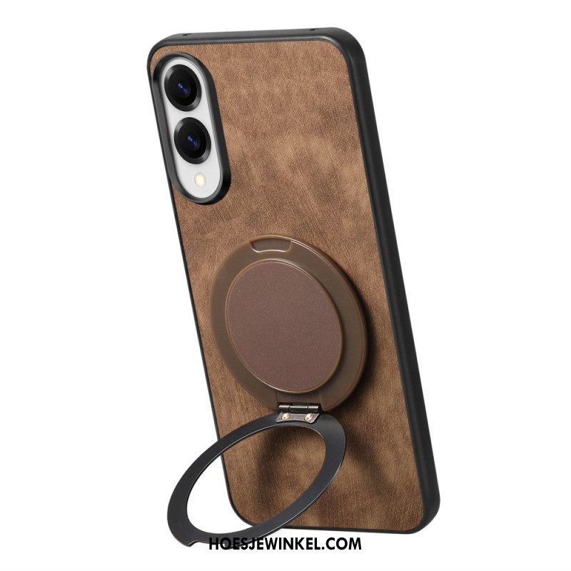 Case Hoesje Samsung Galaxy S25 5g Edge Telefoonhoesje Suède-effect Met Draaibare Standaard