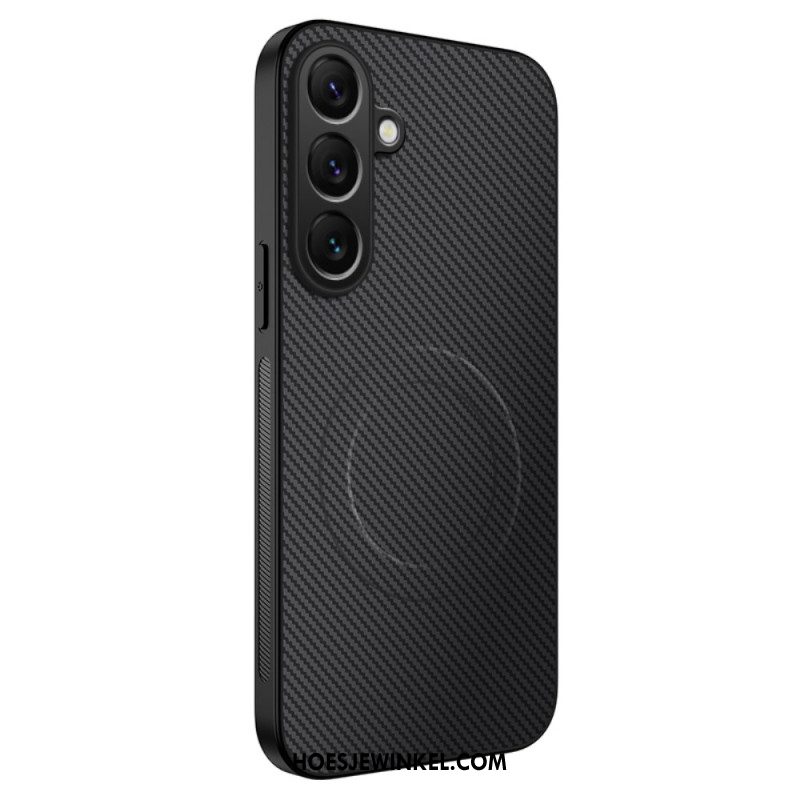 Case Hoesje Samsung Galaxy S25 Fe Telefoonhoesje Compatibel Met Magsafe Carbon Fiber
