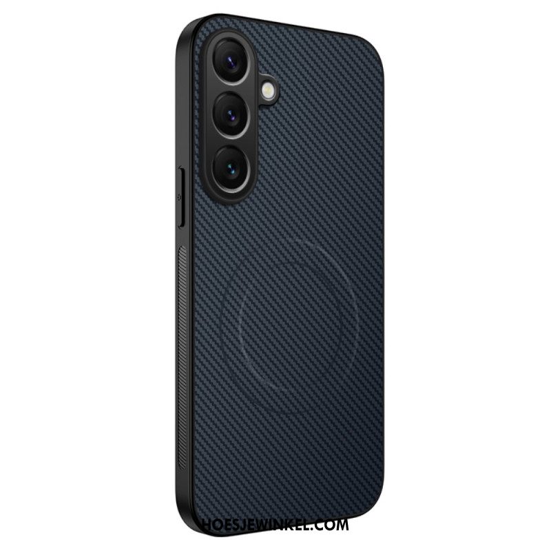 Case Hoesje Samsung Galaxy S25 Fe Telefoonhoesje Compatibel Met Magsafe Carbon Fiber