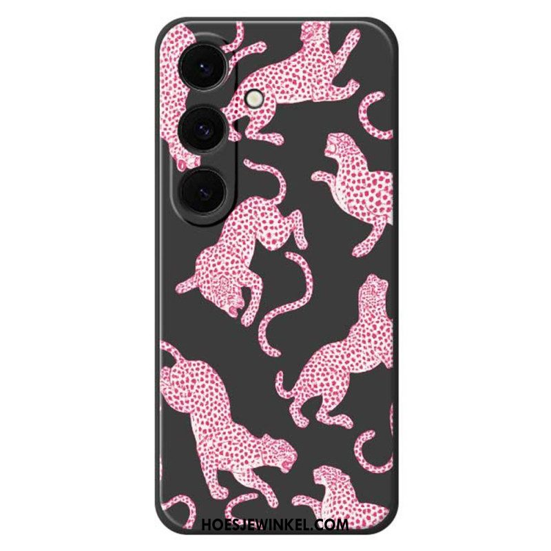 Case Hoesje Samsung Galaxy S25 Fe Telefoonhoesje Roze Luipaardprint Siliconen