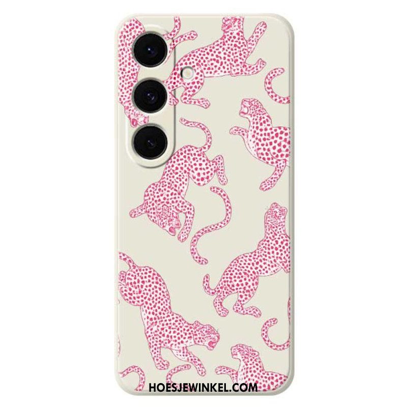 Case Hoesje Samsung Galaxy S25 Fe Telefoonhoesje Roze Luipaardprint Siliconen