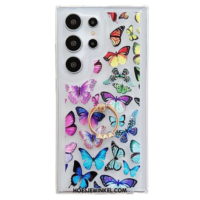 Case Hoesje Samsung Galaxy S25 Ultra 5g Telefoonhoesje Ringhouder Met Patroon