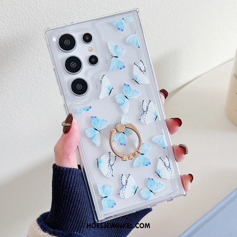 Case Hoesje Samsung Galaxy S25 Ultra 5g Telefoonhoesje Ringhouder Met Patroon