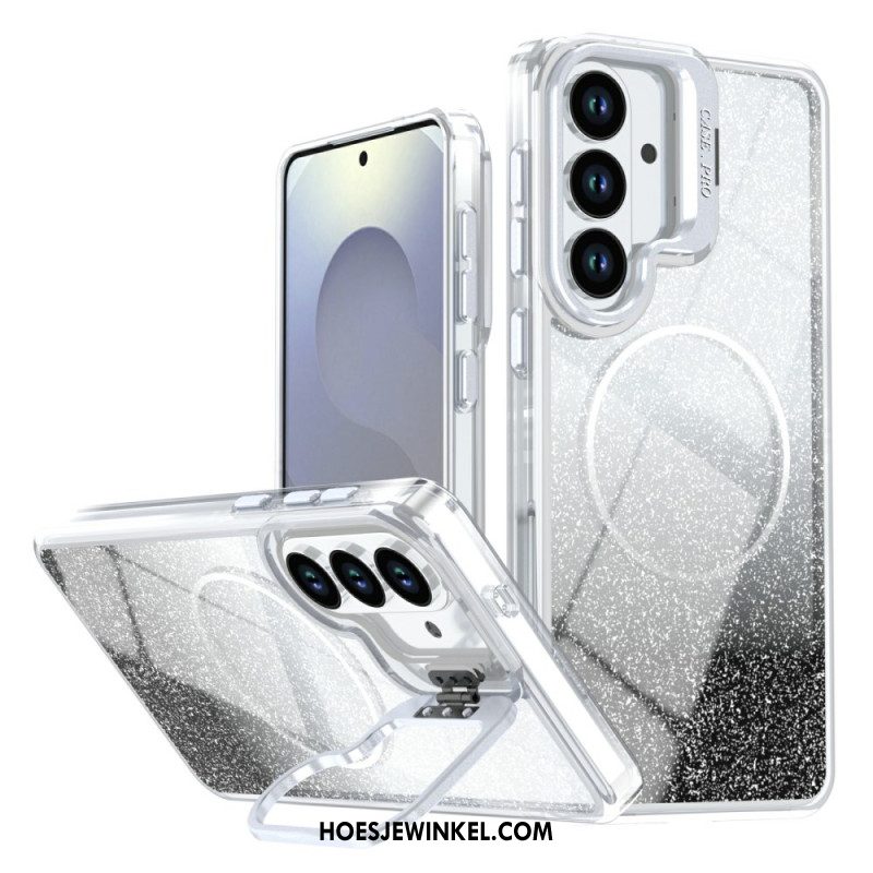 Case Hoesje Samsung Galaxy S26 Telefoonhoesje Magnetisch Met Glittergradiënt En Opvouwbare Standaard