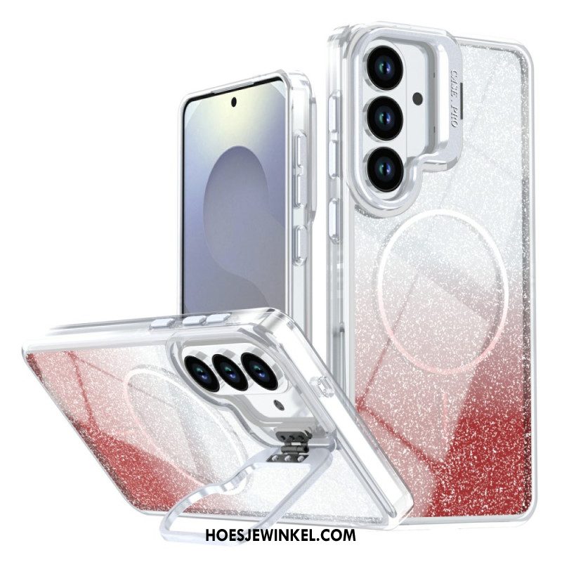 Case Hoesje Samsung Galaxy S26 Telefoonhoesje Magnetisch Met Glittergradiënt En Opvouwbare Standaard