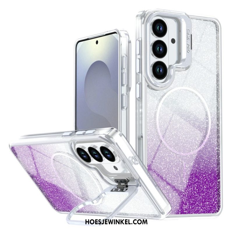 Case Hoesje Samsung Galaxy S26 Telefoonhoesje Magnetisch Met Glittergradiënt En Opvouwbare Standaard
