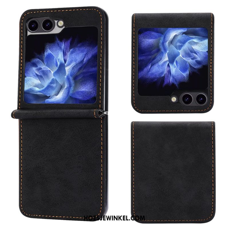 Case Hoesje Samsung Galaxy Z Flip 7 Fe Telefoonhoesje Kunstleer Leer