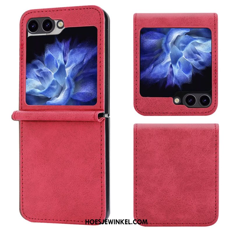 Case Hoesje Samsung Galaxy Z Flip 7 Fe Telefoonhoesje Kunstleer Leer