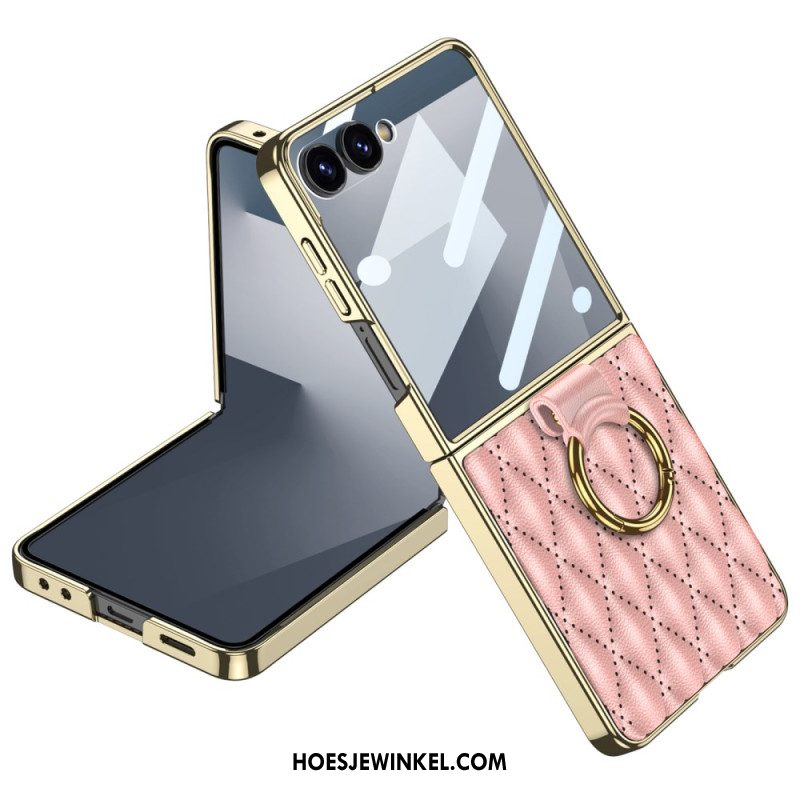 Case Hoesje Samsung Galaxy Z Flip 7 Telefoonhoesje Gewatteerd Ontwerp Met Ringhouder