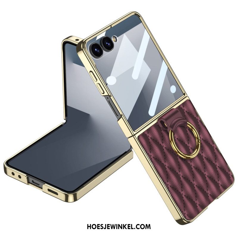 Case Hoesje Samsung Galaxy Z Flip 7 Telefoonhoesje Gewatteerd Ontwerp Met Ringhouder