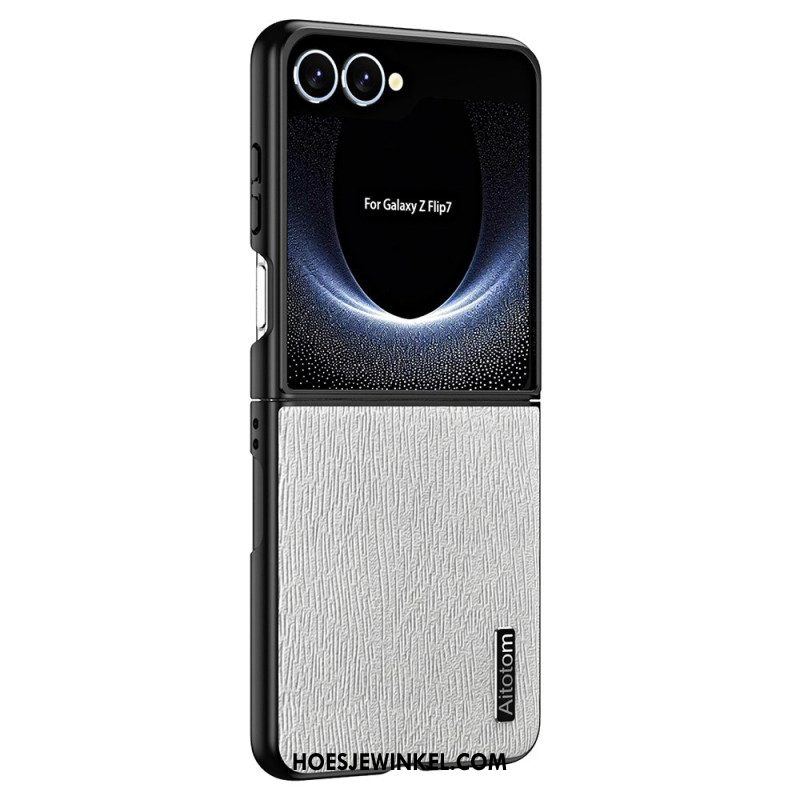 Case Hoesje Samsung Galaxy Z Flip 7 Telefoonhoesje Houtnerfstructuur