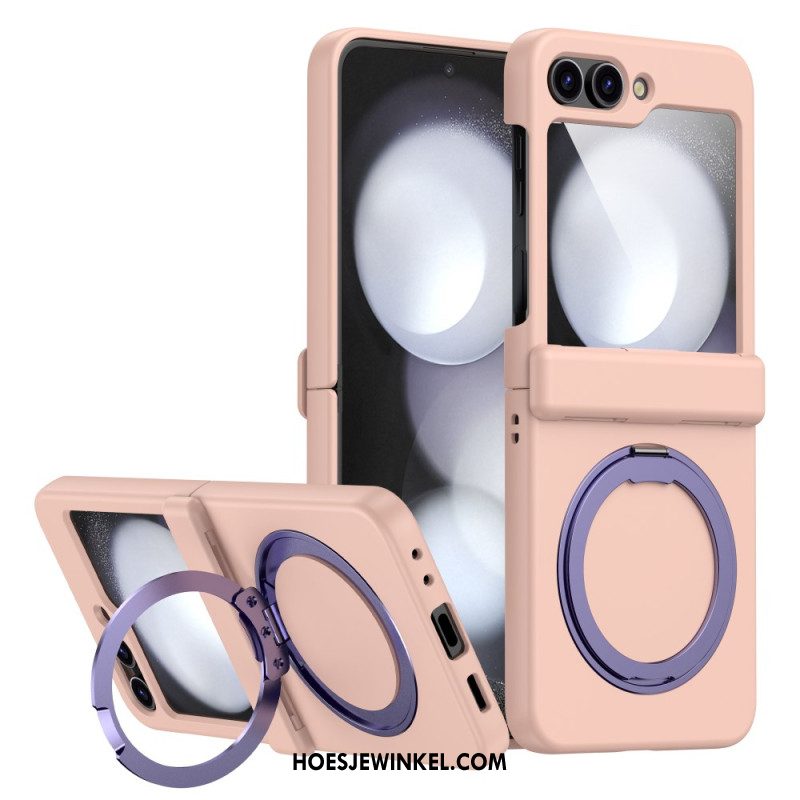 Case Hoesje Samsung Galaxy Z Flip 7 Telefoonhoesje Magnetische Standaard Met Metaaleffect
