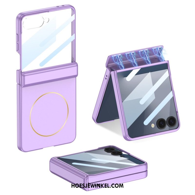 Case Hoesje Samsung Galaxy Z Flip 7 Telefoonhoesje Met Magnetische Bevestiging Scharnierbeschermer En Gkk-logo