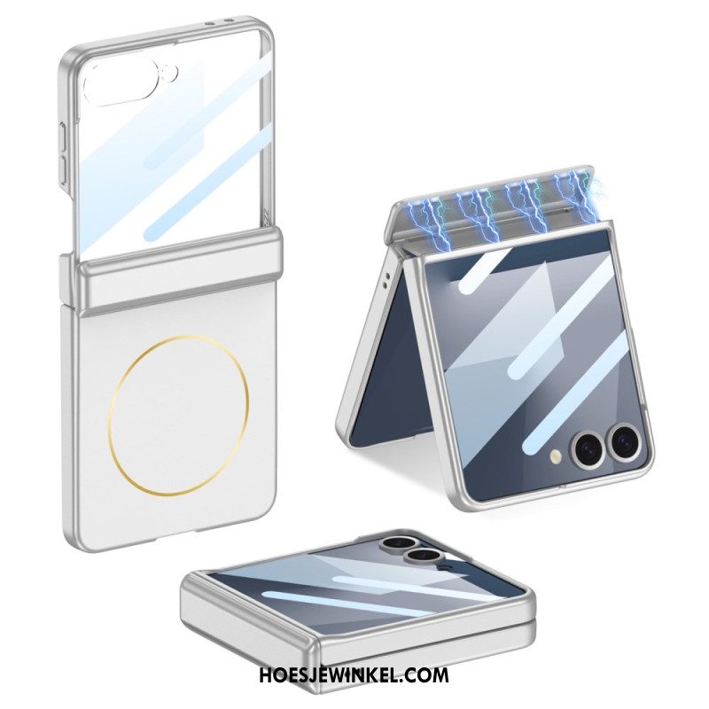 Case Hoesje Samsung Galaxy Z Flip 7 Telefoonhoesje Met Magnetische Bevestiging Scharnierbeschermer En Gkk-logo