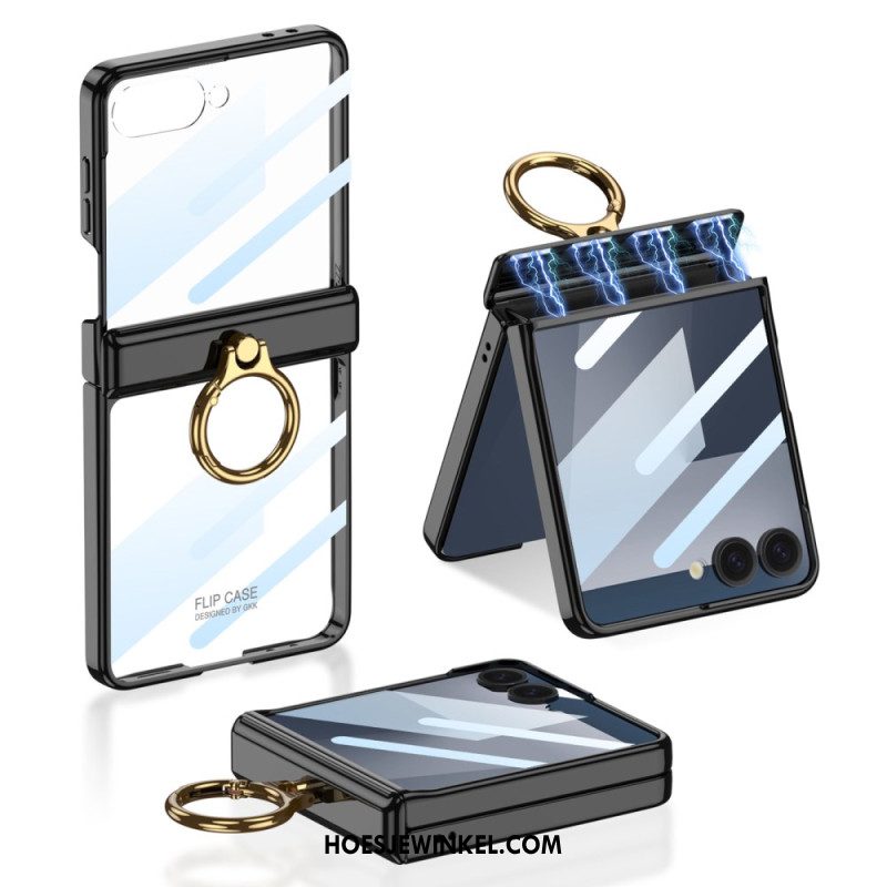 Case Hoesje Samsung Galaxy Z Flip 7 Telefoonhoesje Transparant Met Standaard En Magnetische Bescherming Gkk
