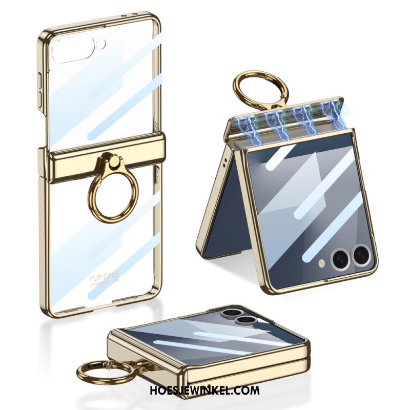 Case Hoesje Samsung Galaxy Z Flip 7 Telefoonhoesje Transparant Met Standaard En Magnetische Bescherming Gkk