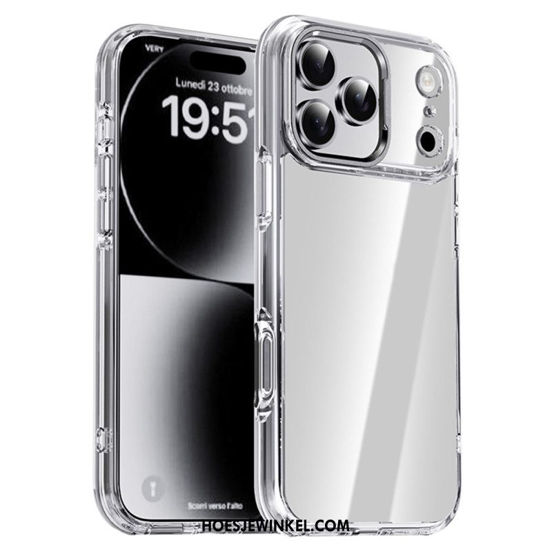 Case Hoesje iPhone 17 Pro Max Telefoonhoesje Ipaky Transparant Metalen Lensframe