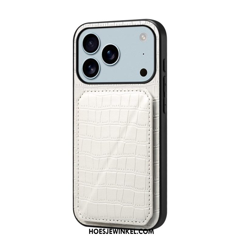 Case Hoesje iPhone 17 Pro Max Telefoonhoesje Kaarthouder Met Krokodillenprint