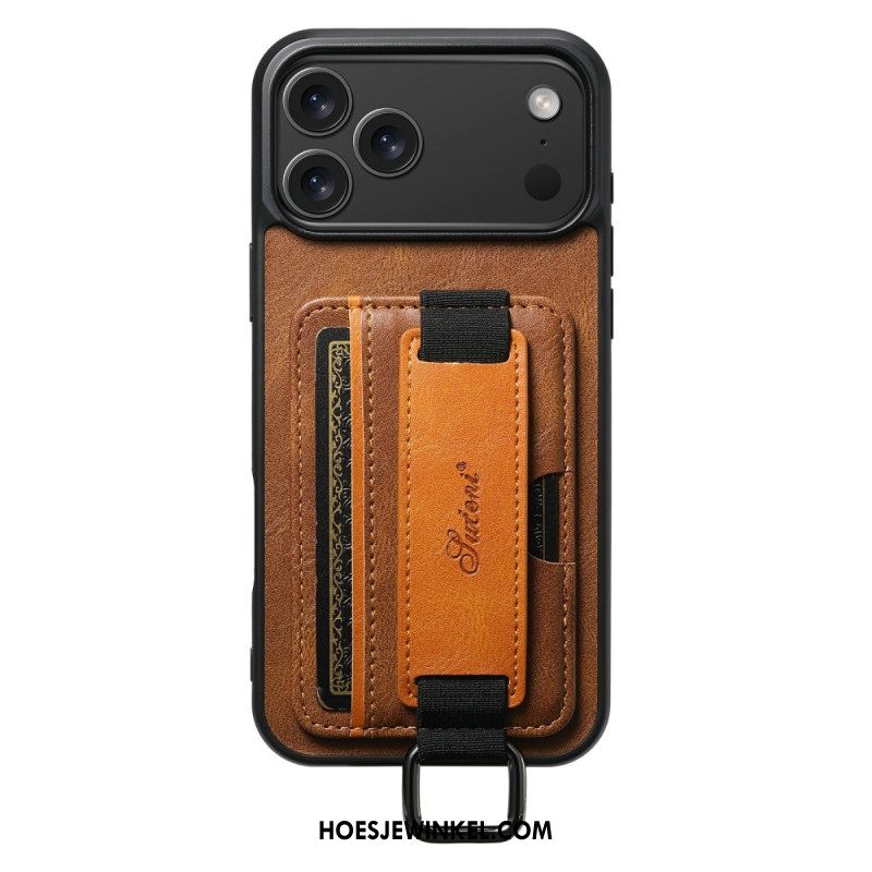 Case Hoesje iPhone 17 Pro Max Telefoonhoesje Suteni Kaarthouder En Band