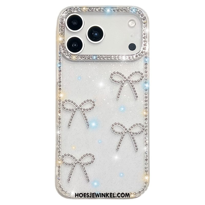 Case Hoesje iPhone 17 Pro Max Telefoonhoesje Vlinder- En Glitterdecoratie