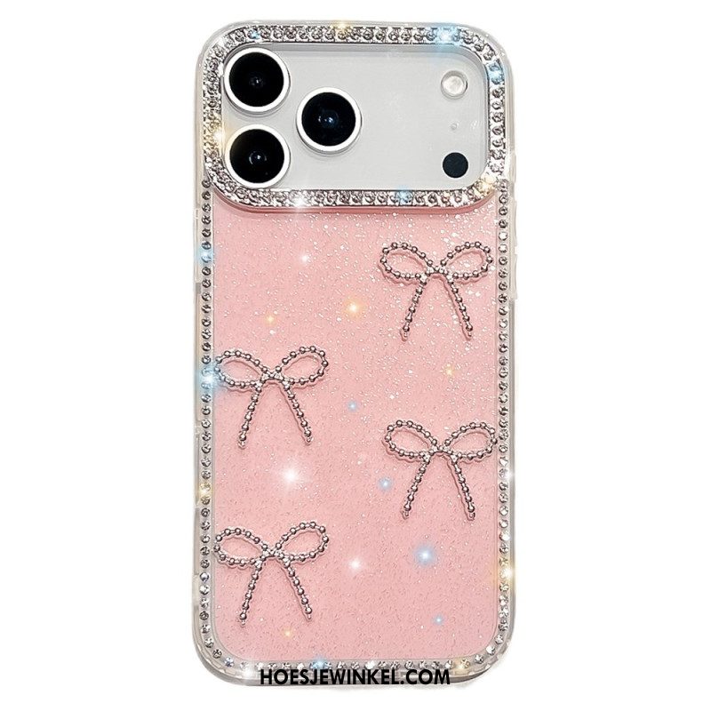 Case Hoesje iPhone 17 Pro Max Telefoonhoesje Vlinder- En Glitterdecoratie