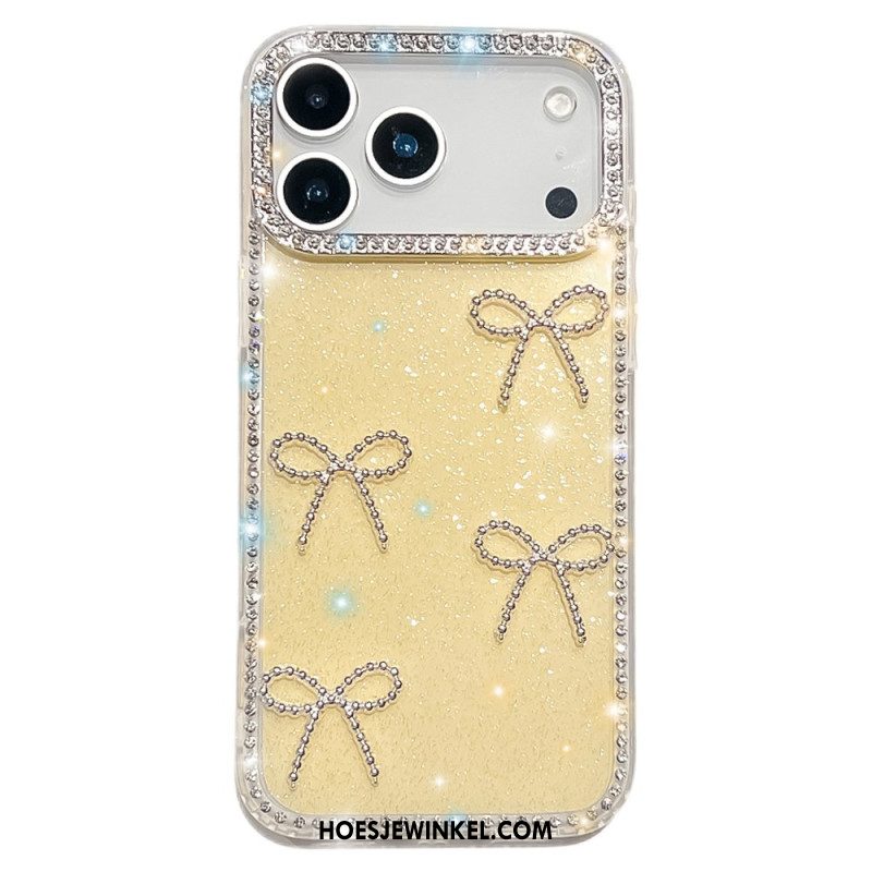 Case Hoesje iPhone 17 Pro Max Telefoonhoesje Vlinder- En Glitterdecoratie